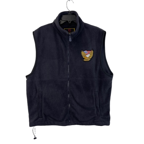 Baru Sports With United States Army Eagle Logo Patch Embroidered Fleece Vests - Picture 1 of 12